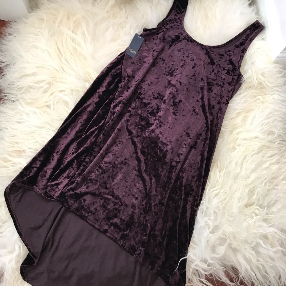 Rachel Roy Kelsie Asymmetrical Hem Velvet Dress - Picture 2 of 8